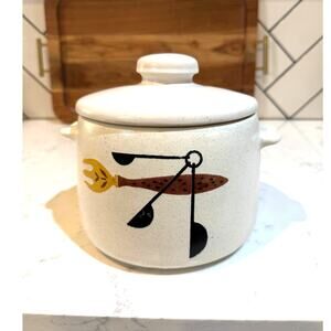Vintage Mid Century  WEST BEND Pottery Crock storage Jar Made USA rustic cabin